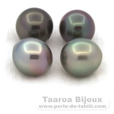 Lot de 4 Perles de Tahiti Semi-Baroques C de 9  9.4 mm