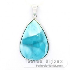 Pendentif en Argent et 1 Larimar - 29 x 20 x 8 mm - 7.14 gr