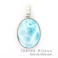 Pendentif en Argent et 1 Larimar - 20 x 15 x 7 mm - 3.8 gr