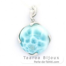 Pendentif en Argent et 1 Larimar - 20.5 mm - 5.1 gr