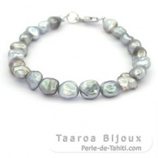 Bracelet de 21 Keishis de Tahiti et Argent .925