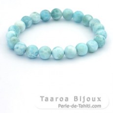 Bracelet de 22 Perles en Larimar de 8  8.4 mm - 15 cm - 17.5 gr