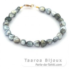 Bracelet de 24 Keishis de Tahiti et Or 18K