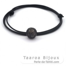 Collier en Cuir et 1 Perle de Tahiti Grave 12.3 mm