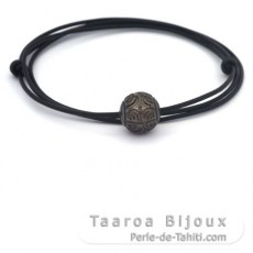 Collier en Cuir et 1 Perle de Tahiti Grave 12.6 mm