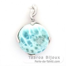 Pendentif en Argent et 1 Larimar - 20.5 mm - 6 gr