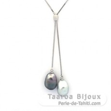 Collier en Argent et 2 Keishis de Tahiti