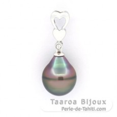 Pendentif en Argent et 1 Perle de Tahiti Cercle B 10.7 mm