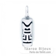 Tiki en Argent et Agate Noire - 15 mm - Abondance