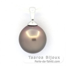 Pendentif en Argent et 1 Perle de Tahiti Semi-Baroque B 10.3 mm