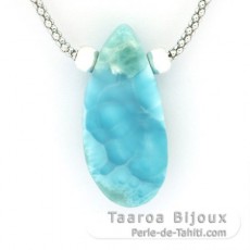 Collier en Argent et 1 Larimar - 33 x 15 x 9 mm - 8.3 gr