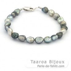 Bracelet de 21 Keishis de Tahiti et Argent .925