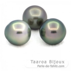 Lot de 3 Perles de Tahiti Semi-Baroques C de 12  12.4 mm