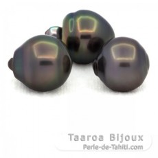 Lot de 3 Perles de Tahiti Cercles B de 12  12.3 mm