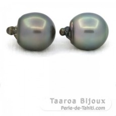 Lot de 2 Perles de Tahiti Semi-Baroques C 13.5 et 13.7 mm