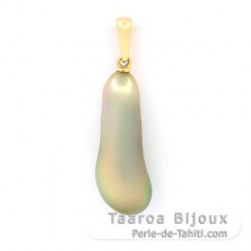 Pendentif en Or 18K et 1 keishi de Tahiti