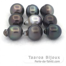 Lot de 9 Perles de Tahiti Semi-Baroques CD de 12 à 12.4 mm