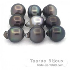 Lot de 9 Perles de Tahiti Semi-Baroques CD de 12  12.4 mm