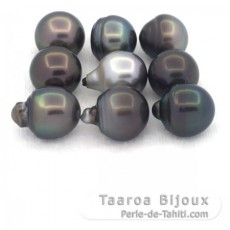 Lot de 9 Perles de Tahiti Semi-Baroques C/D de 12  12.4 mm