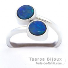 Bague en Argent et 2 Opales d'Australie