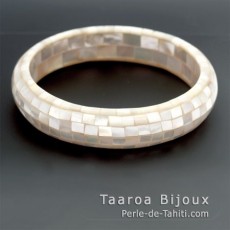 Bracelet en nacre Blanche d'Australie - Diamtre = 6 cm