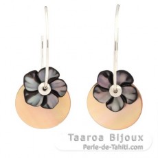 Boucles d'oreilles en Argent avec Nacre de Tahiti et d'Australie