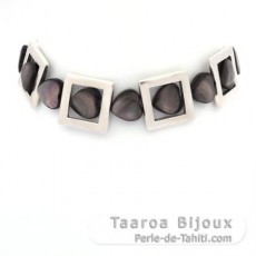 Bracelet en Argent et Nacre de Tahiti