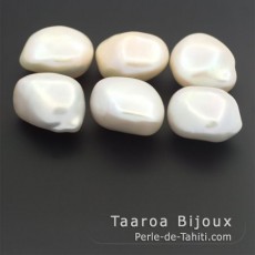 6 Perles d'Eau Douce Baroques B 14 mm