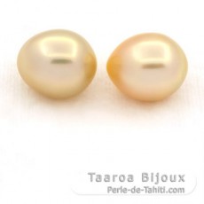 Lot de 2 Perles Australiennes Semi-Baroques C 11.5 et 11.8 mm
