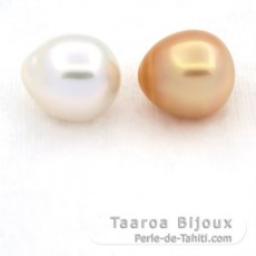 Lot de 2 Perles Australiennes Semi-Baroques C 11.5 et 11.6 mm
