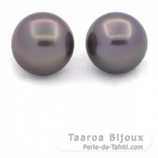 Lot de 2 Perles de Tahiti Rondes C 12 mm