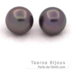 Lot de 2 Perles de Tahiti Rondes C 11.9 mm
