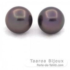 Lot de 2 Perles de Tahiti Rondes C 11.9 mm