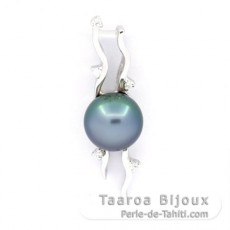 Pendentif en Argent et 1 Perle de Tahiti Semi-Baroque C 8.7 mm