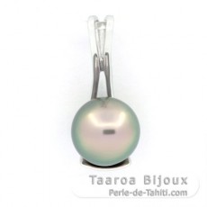 Pendentif en Argent et 1 Perle de Tahiti Ronde C 9.3 mm