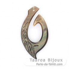 Pendentif Hameon en nacre de Tahiti