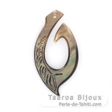 Pendentif Hameon en nacre de Tahiti