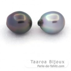 Lot de 2 Perles de Tahiti Semi-Baroques C 11.1 et 11.2 mm