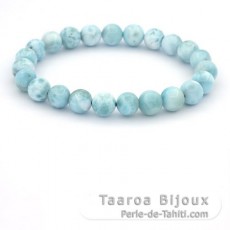 Bracelet de 23 Perles en Larimar de 7.9  8.2 mm - 17 cm - 17.7 gr