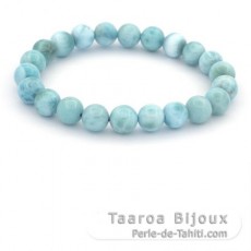 Bracelet de 22 Perles en Larimar de 7.8  8.3 mm - 17 cm - 17 gr