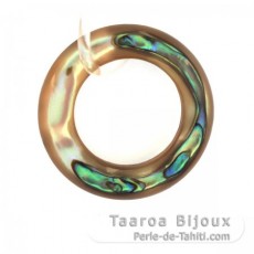 Forme anneau en nacre d'Abalone - Diamtre de 15 mm