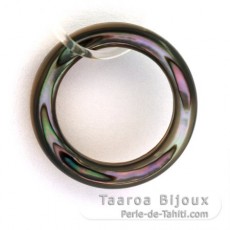 Forme anneau en nacre d'Abalone - Diamètre de 18 mm