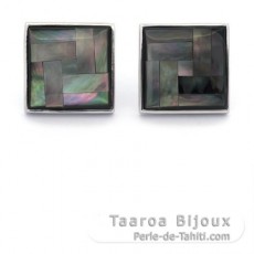 Boucles d'oreilles en Nacre de Tahiti et Argent