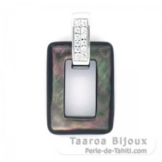 Pendentif en Nacre de Tahiti et Argent .925 Rhodi