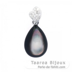 Pendentif en Nacre de Tahiti et Argent .925 Rhodi