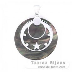 Pendentif en Nacre de Tahiti et Argent .925 Rhodi