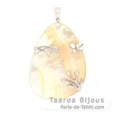 Pendentif en Nacre d'Australie et Argent .925 Rhodi