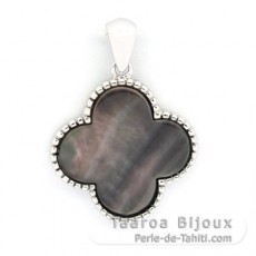 Pendentif en Nacre de Tahiti et Argent .925 Rhodi