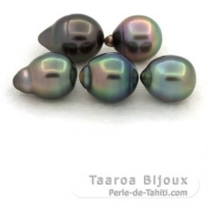 Lot de 5 Perles de Tahiti Cerclées B de 8.3 à 8.9 mm