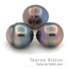 Lot de 3 Perles de Tahiti Cercles C de 10  10.4 mm